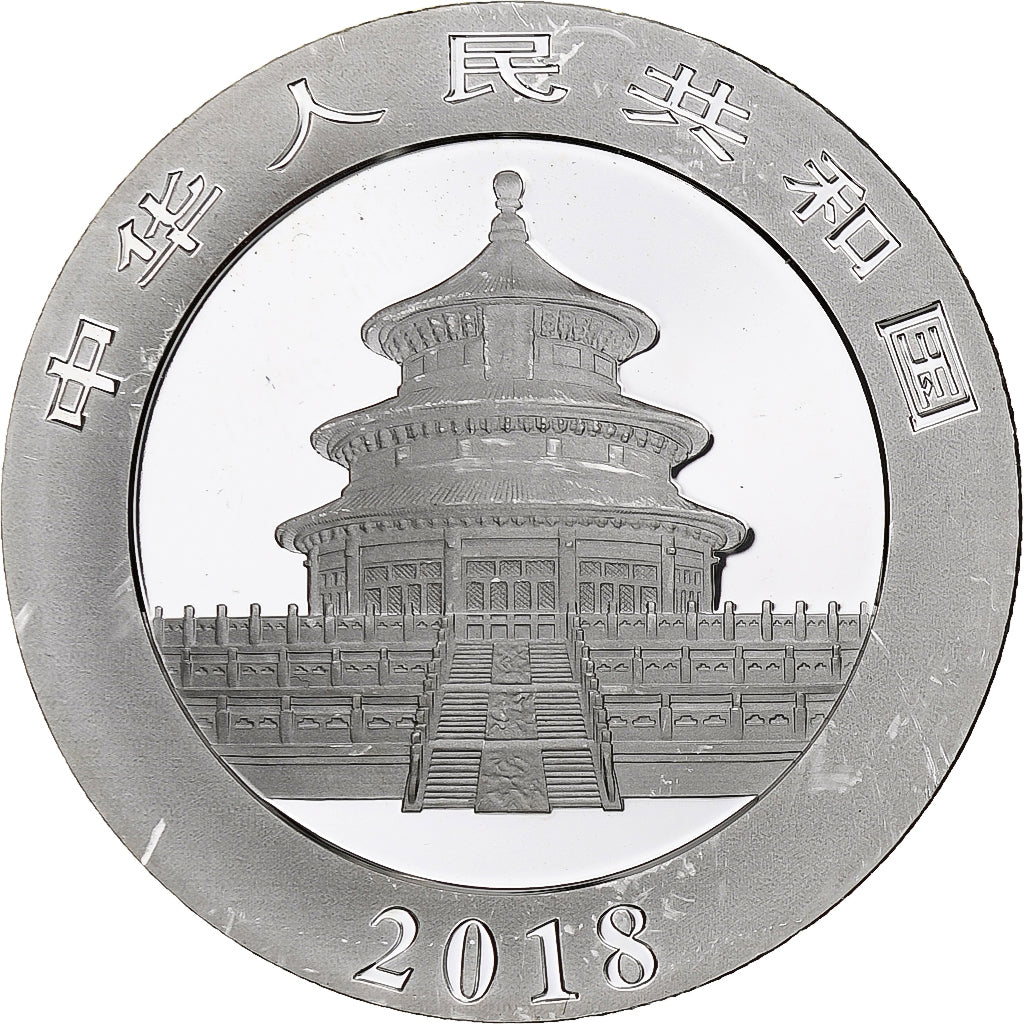Chine, 10 Yüan, 1 oz, Panda, Bullion, 2018, BE, Argent, SPL, KM:2410