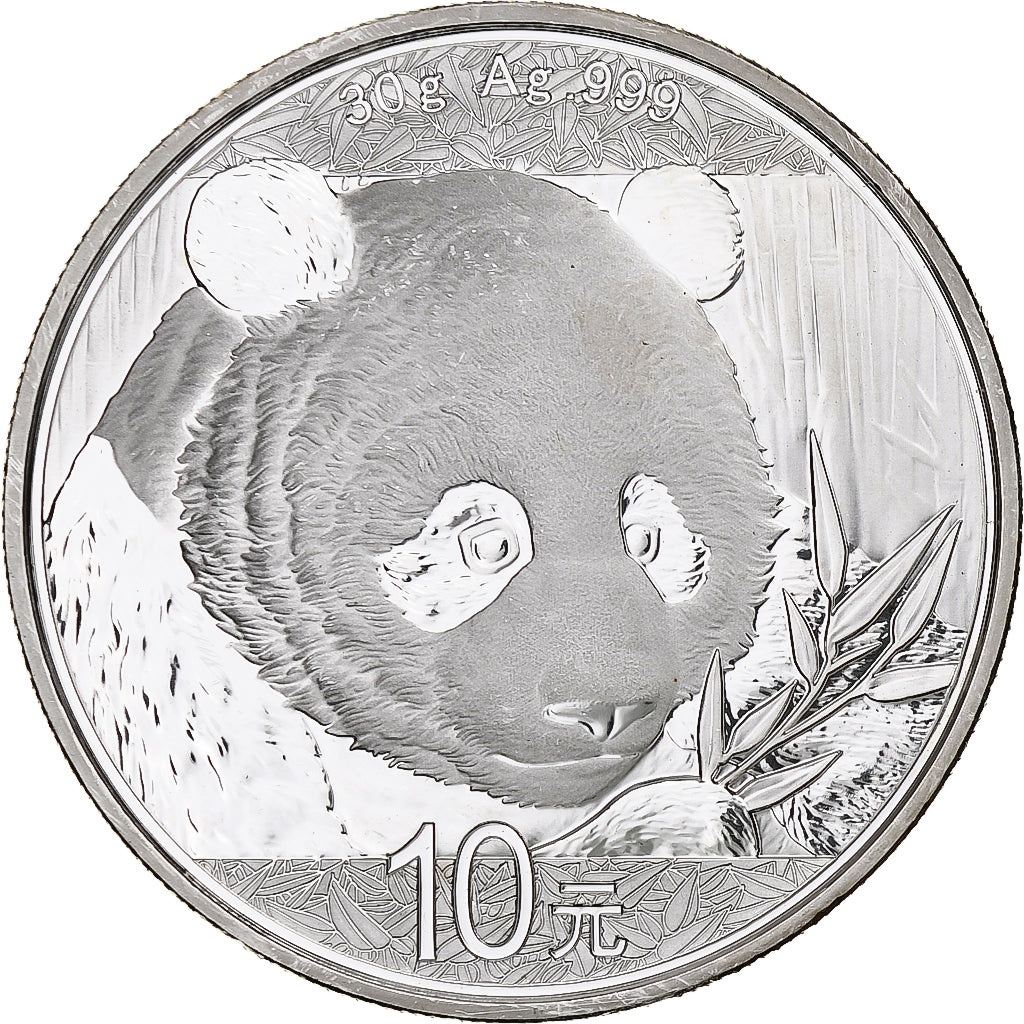 Chine, 10 Yüan, 1 oz, Panda, Bullion, 2018, BE, Argent, SPL, KM:2410