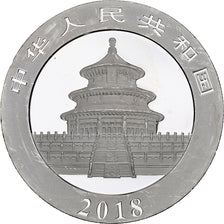 China, 10 Yüan, 1 oz, Panda, Bullion, 2018, Proof, Silver, MS(63), KM:2410