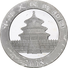 China, 10 Yüan, 1 oz, Panda, Bullion, 2018, Proof, Silver, MS(63), KM:2410
