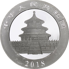 China, 10 Yüan, 1 oz, Panda, Bullion, 2018, Proof, Silver, MS(63), KM:2410