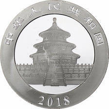China, 10 Yüan, 1 oz, Panda, Bullion, 2018, Proof, Silver, MS(63), KM:2410