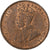 Cejlon, George V, 1/2 Cent, 1926, Heaton, Miedź, AU(50-53), KM:106