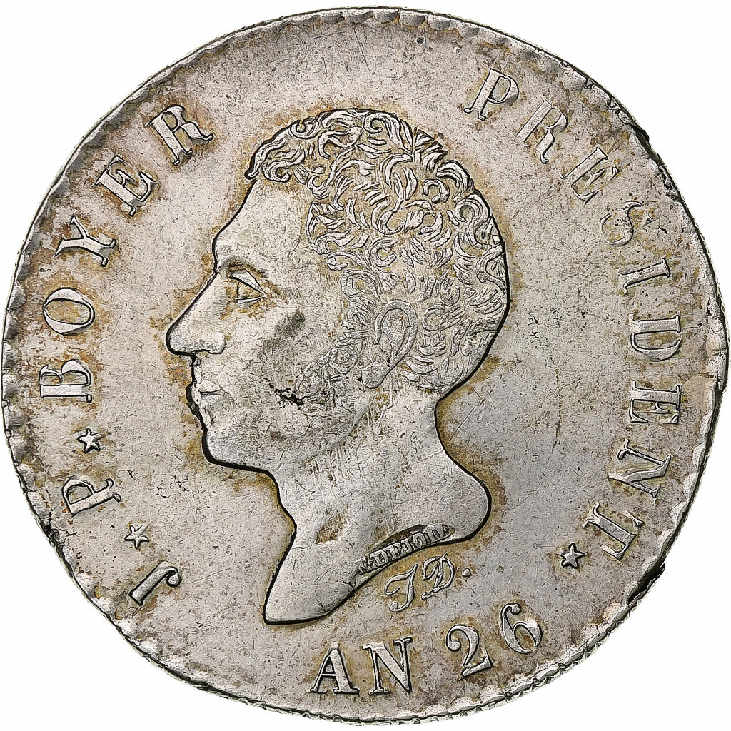 Haïti, Jean-Pierre Boyer, 100 Centimes, AN 26 (1829), Argent, TTB+