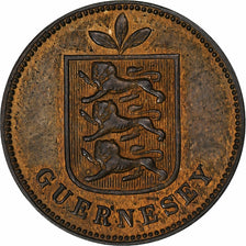 Guernsey, Victoria, Double, 1889, Heaton, Bronze, EF(40-45), KM:10
