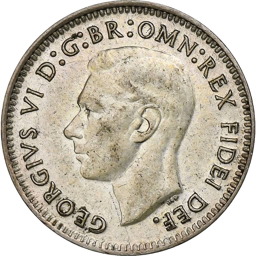 Australia, George VI, 3 Pence, 1949, Melbourne, Billon, AU(50-53), KM:44