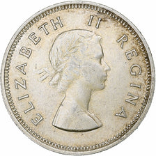 South Africa, Elizabeth II, 2 Shillings, 1956, Pretoria, Silver, EF(40-45)