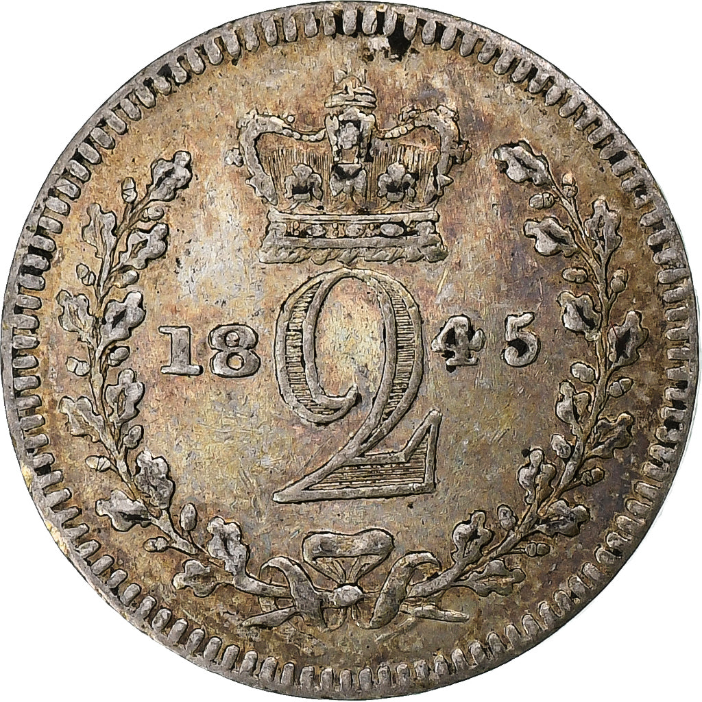 United Kingdom, Victoria, 2 Pence, 1845, London, Silver, EF(40-45), Spink:3916