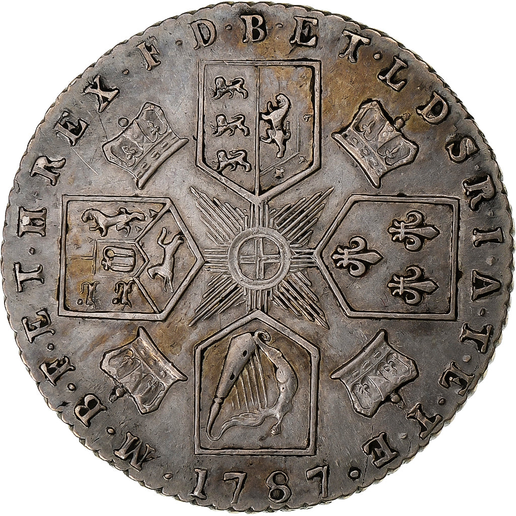 Verenigd Koninkrijk, George III, 6 Pence, 1787, London, Zilver, PR, KM:606.2