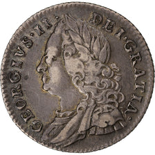 Royaume-Uni, George II, 6 Pence, 1757, Londres, Argent, TTB, KM:582.2