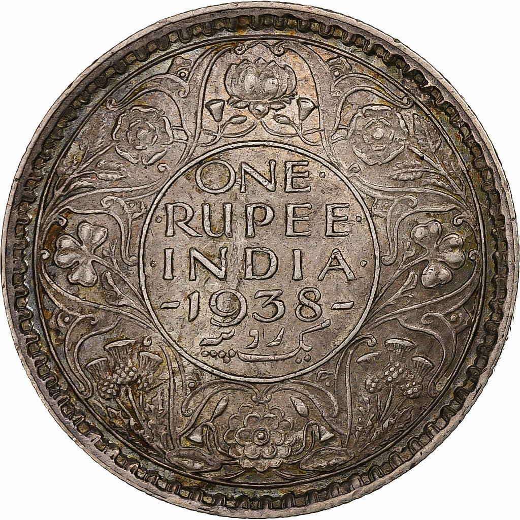 India-British, George VI, Rupee, 1938, Bombay, Silver, AU(50-53), KM:555