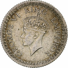 INDIA BRITÁNICA, George VI, 1/4 Rupee, 1942, Calcutta, Plata, MBC+, KM:546