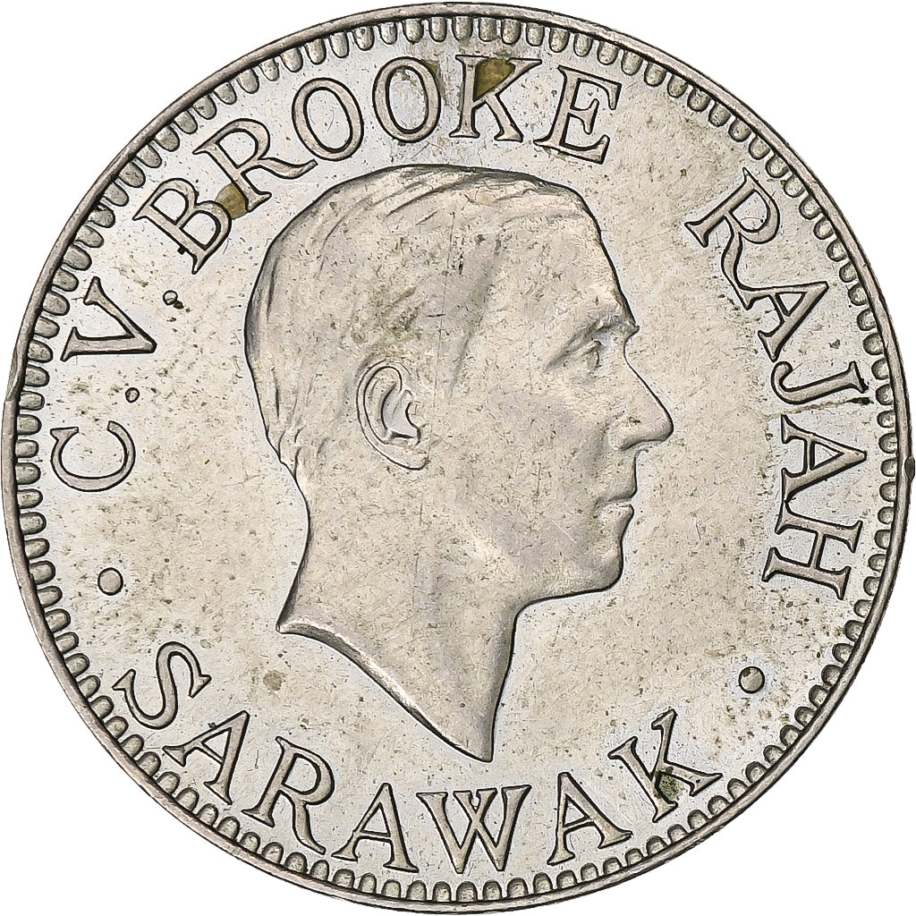 Sarawak, George V, 10 Cents, Brooke Rajah, 1934, Heaton, Miedzionikiel