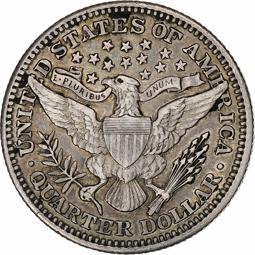 United States, Quarter, Barber, 1904, Philadelphia, Silver, EF(40-45), KM:114