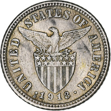 Philippines, 10 Centavos, 1918, San Francisco, Silver, EF(40-45), KM:169