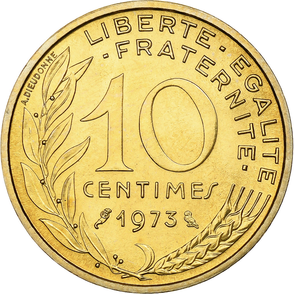 Francia, 10 Centimes, Marianne, 1973, Paris, Alluminio-bronzo, SPL, Gadoury:293