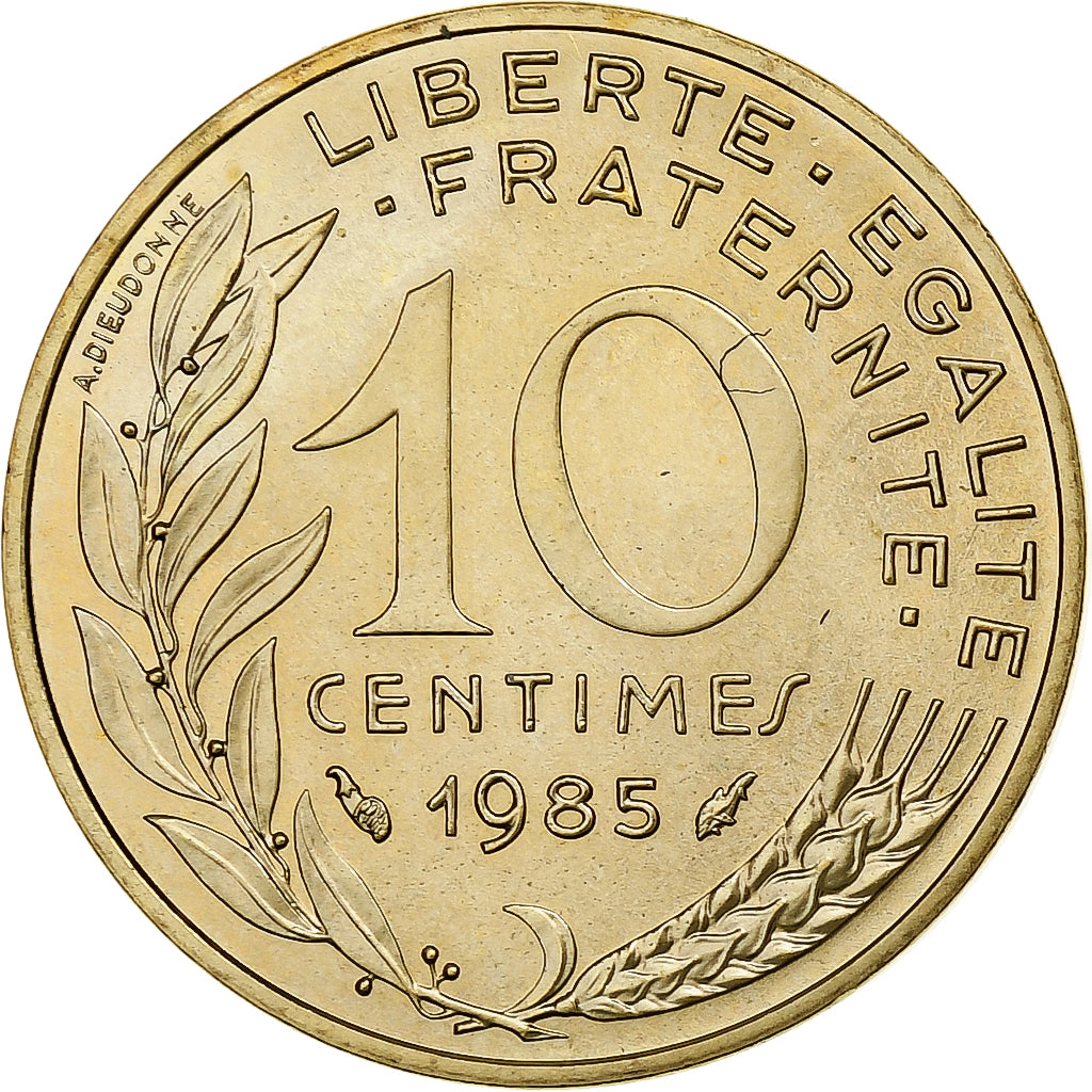 Francia, 10 Centimes, Marianne, 1985, Paris, Alluminio-bronzo, SPL, Gadoury:293