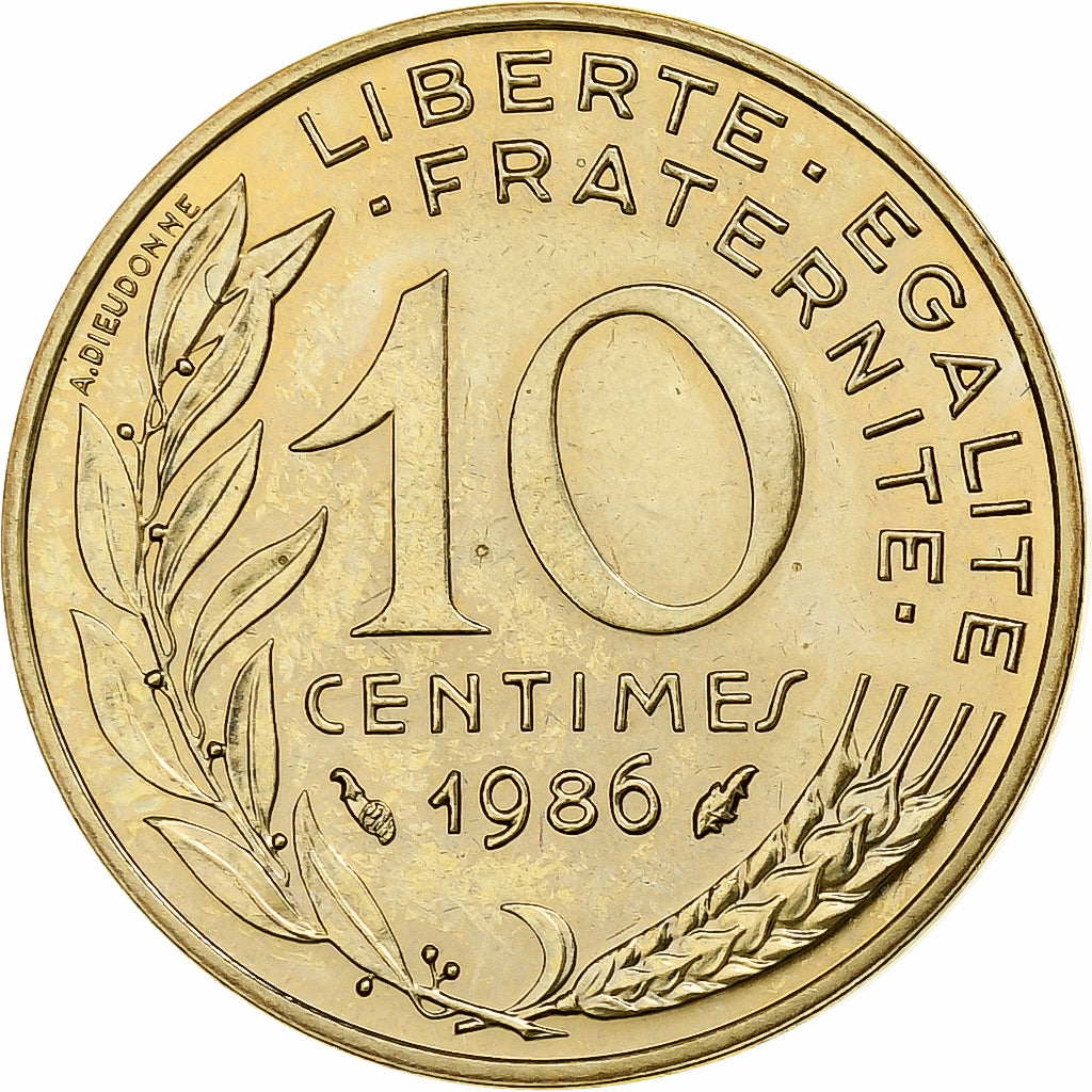 Francia, 10 Centimes, Marianne, 1986, Paris, Alluminio-bronzo, SPL, Gadoury:293