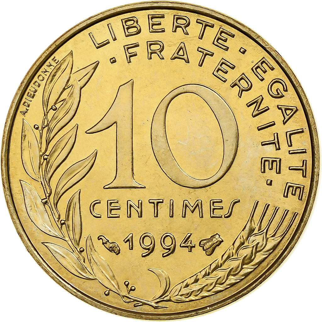 Francia, 10 Centimes, Marianne, 1994, Paris, Alluminio-bronzo, SPL, Gadoury:293