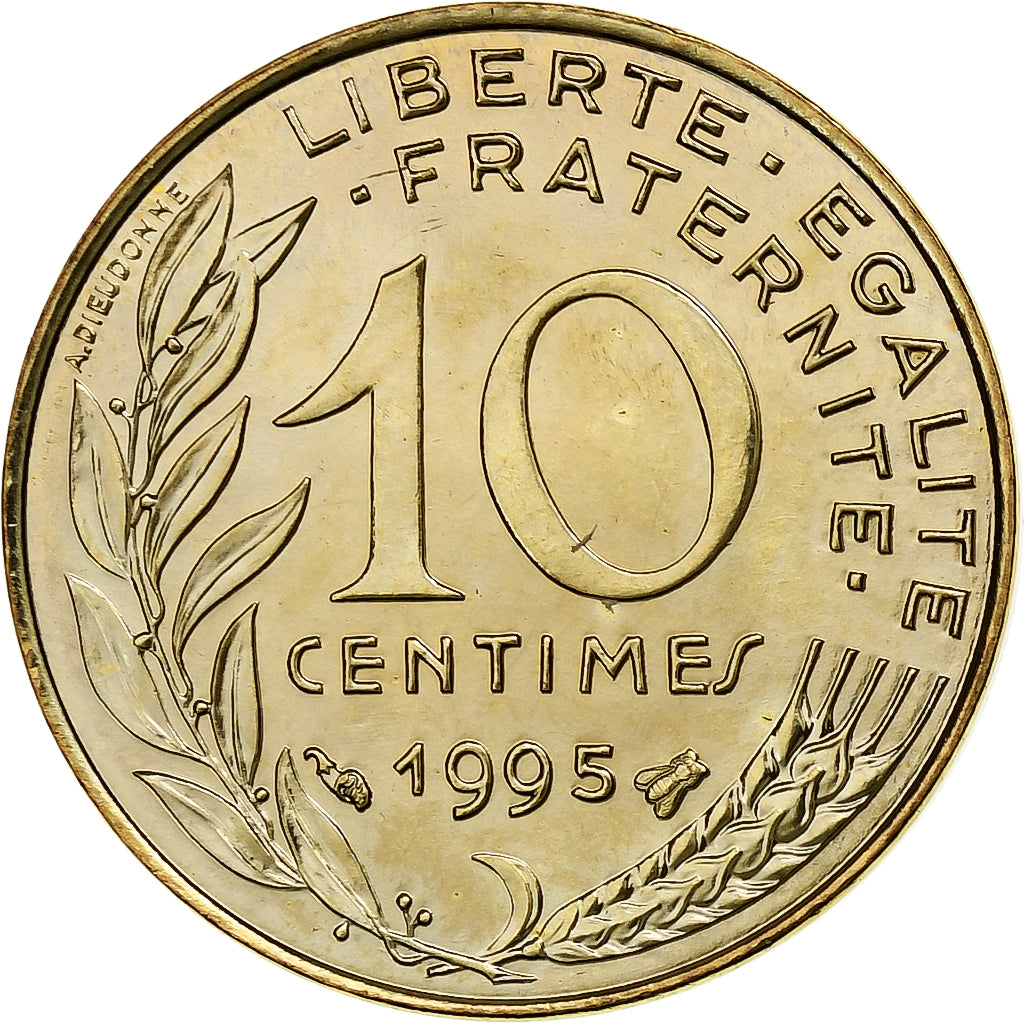 Francia, 10 Centimes, Marianne, 1995, Paris, Alluminio-bronzo, SPL, Gadoury:293