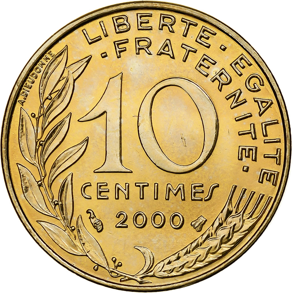 Francia, 10 Centimes, Marianne, 2000, Paris, Alluminio-bronzo, SPL, Gadoury:293