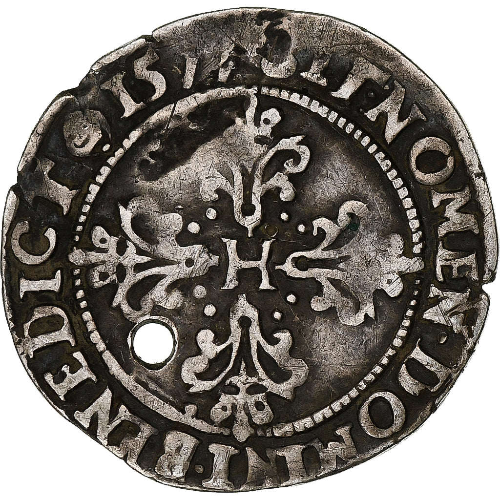 Francja, 1/4 Franc col fraisé, 1577, Rouen, Srebro, VF(30-35), Gadoury:480
