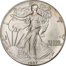 United States, 1 Dollar, 1 Oz, Silver Eagle, 1987, Philadelphia, Silver, MS(64)