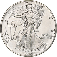 United States, 1 Dollar, 1 Oz, Silver Eagle, 1989, Philadelphia, Silver, MS(64)