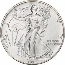 États-Unis, 1 Dollar, 1 Oz, Silver Eagle, 1991, Philadelphie, Argent, SPL+