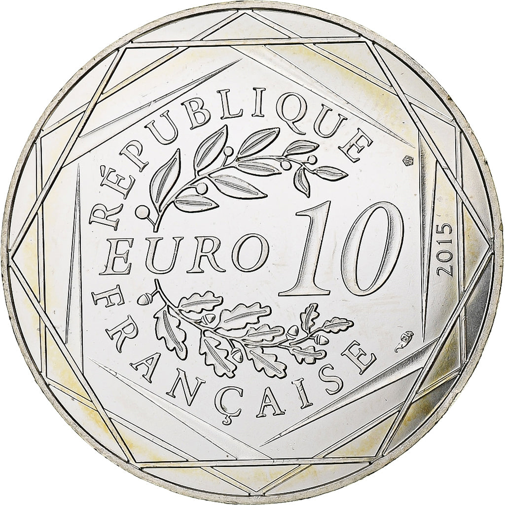 France, 10 Euro, Astérix - Égalité, 2015, MDP, Silver, MS(63)