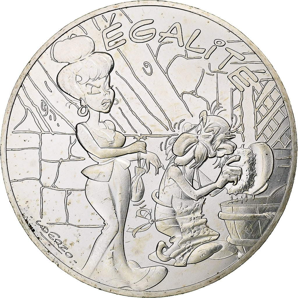 France, 10 Euro, Astérix - Égalité, 2015, MDP, Silver, MS(63)