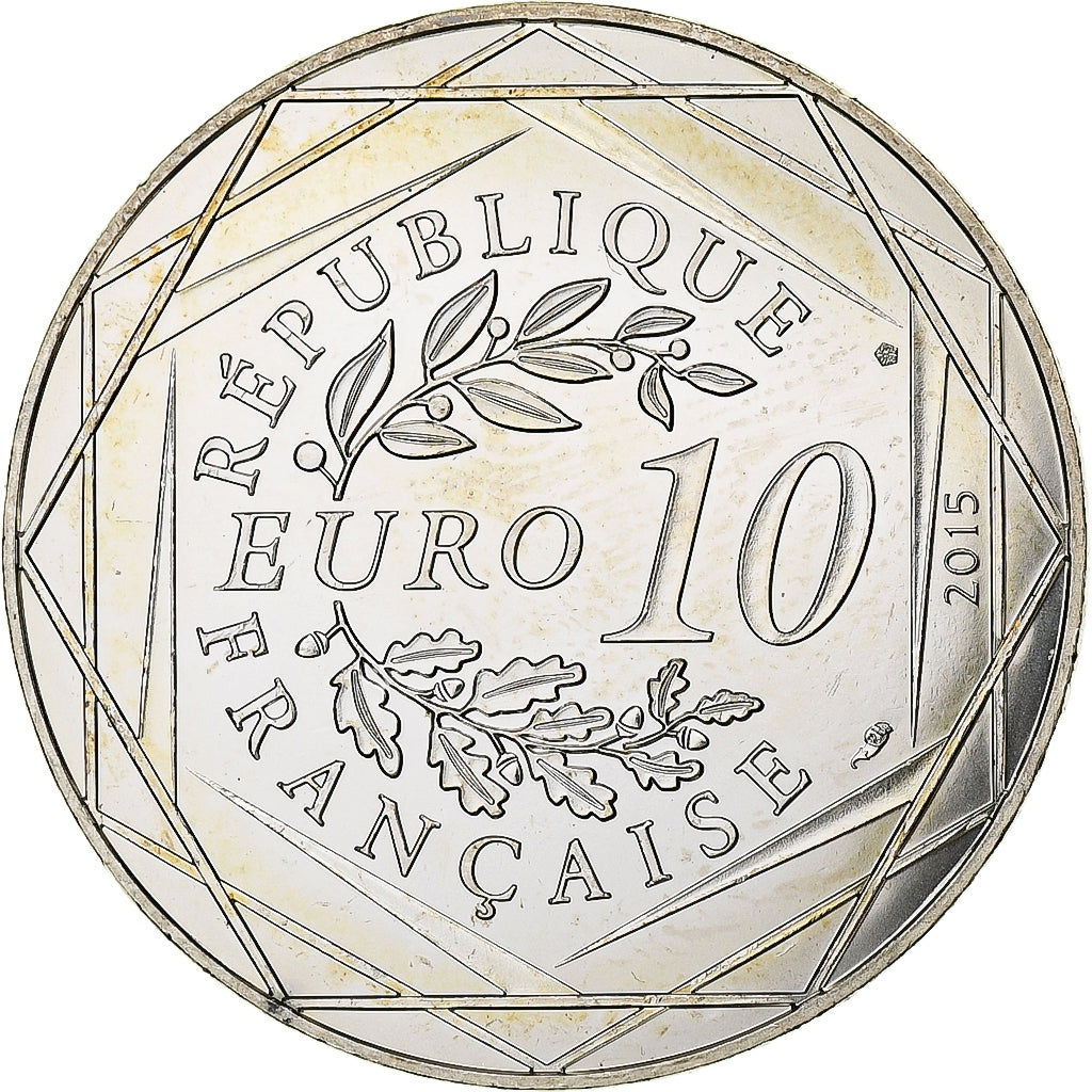 France, 10 Euro, Astérix - Égalité, 2015, MDP, Silver, MS(63)