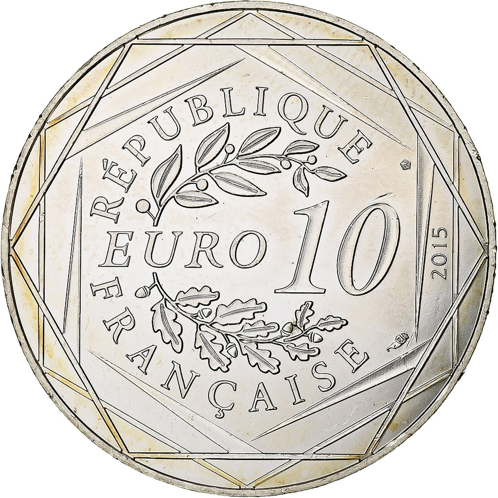Francja, 10 Euro, Astérix - Liberté, 2015, MDP, Srebro, MS(63)