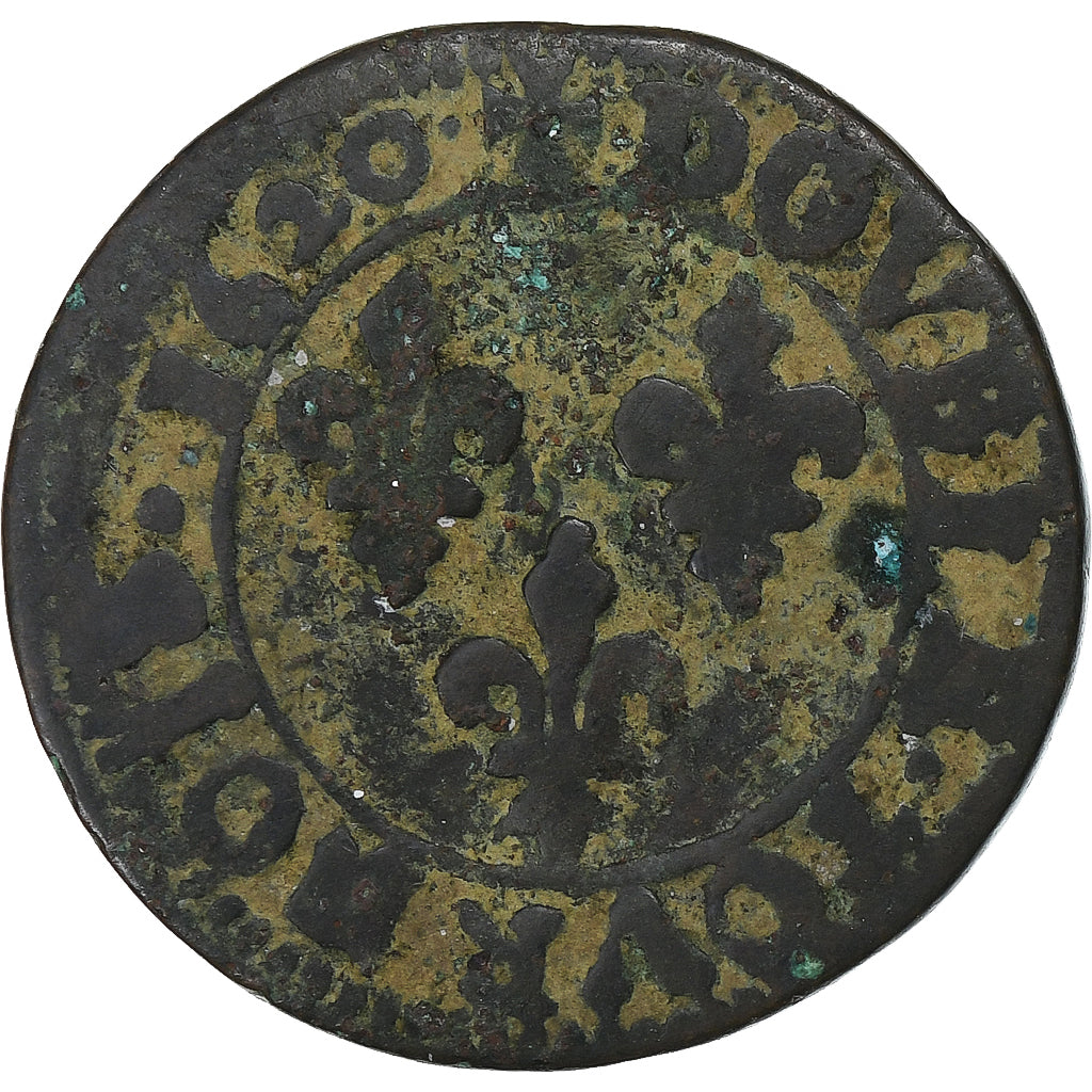 France, Louis XIII, Double Tournois, 1620, Bordeaux, Cuivre, B+, Gadoury:5