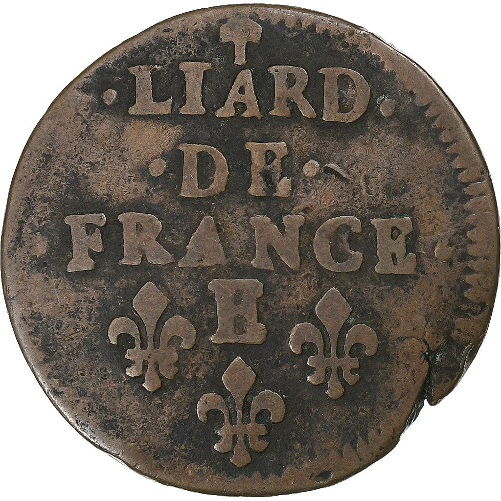 Frankrijk, Louis XIV, Liard, 1658, Meung-sur-Loire, Koper, FR, Gadoury:80