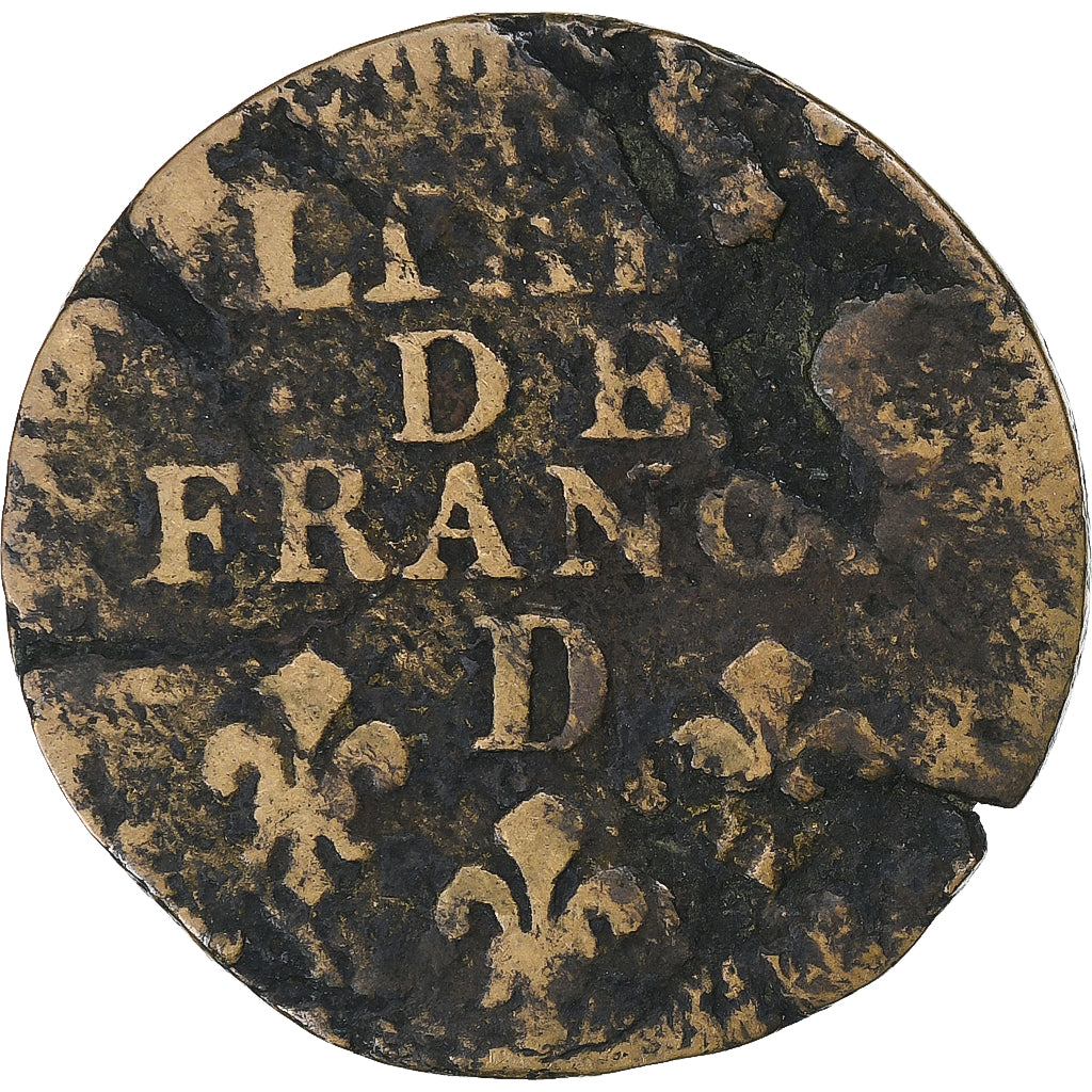 França, Louis XIV, Liard, 1699, Lyon, Cobre, F(12-15), Gadoury:81