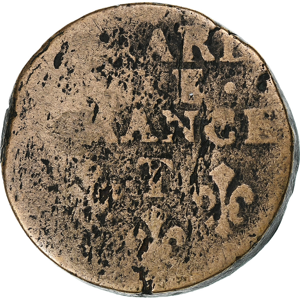 França, Louis XIV, Liard, Nantes, Cobre, F(12-15), Gadoury:81