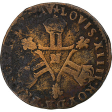 France, Louis XIV, Six deniers dits "dardenne", 1712, Montpellier, Copper
