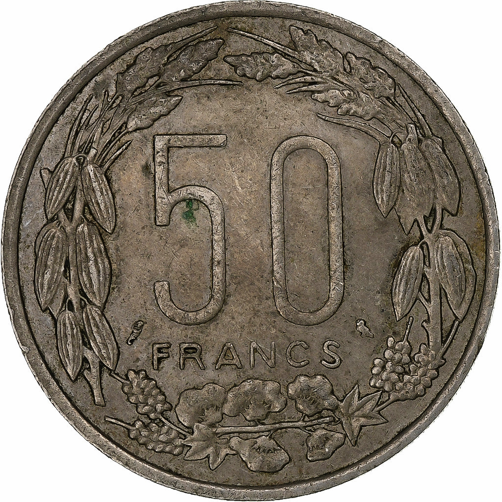 Staten van Centraal Afrika, 50 Francs, 1961, Monnaie de Paris, Cupro-nikkel, ZF