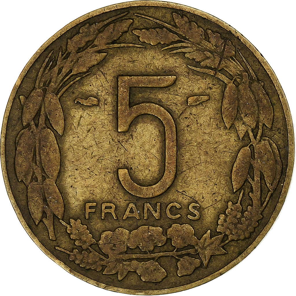 Cameroon, 5 Francs, 1958, Monnaie de Paris, Aluminium-Bronze, VF(30-35), KM:10