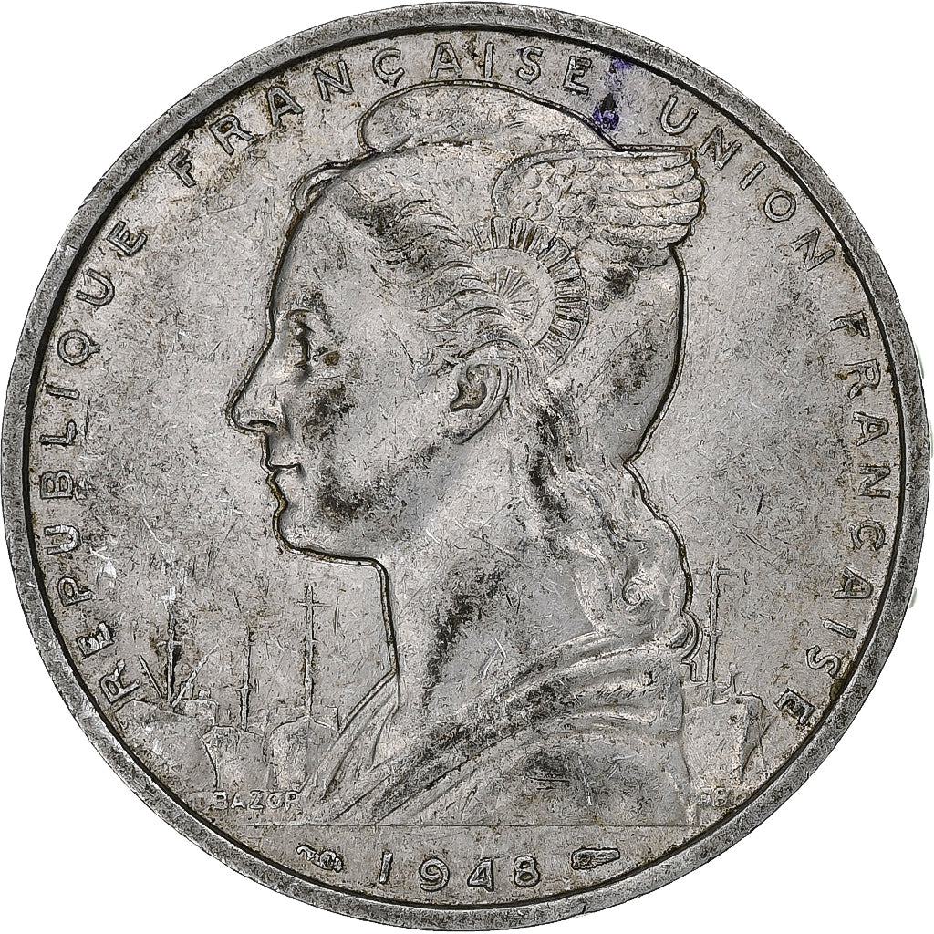 French Somaliland, 5 Francs, 1948, Monnaie de Paris, Aluminum, EF(40-45), KM:6