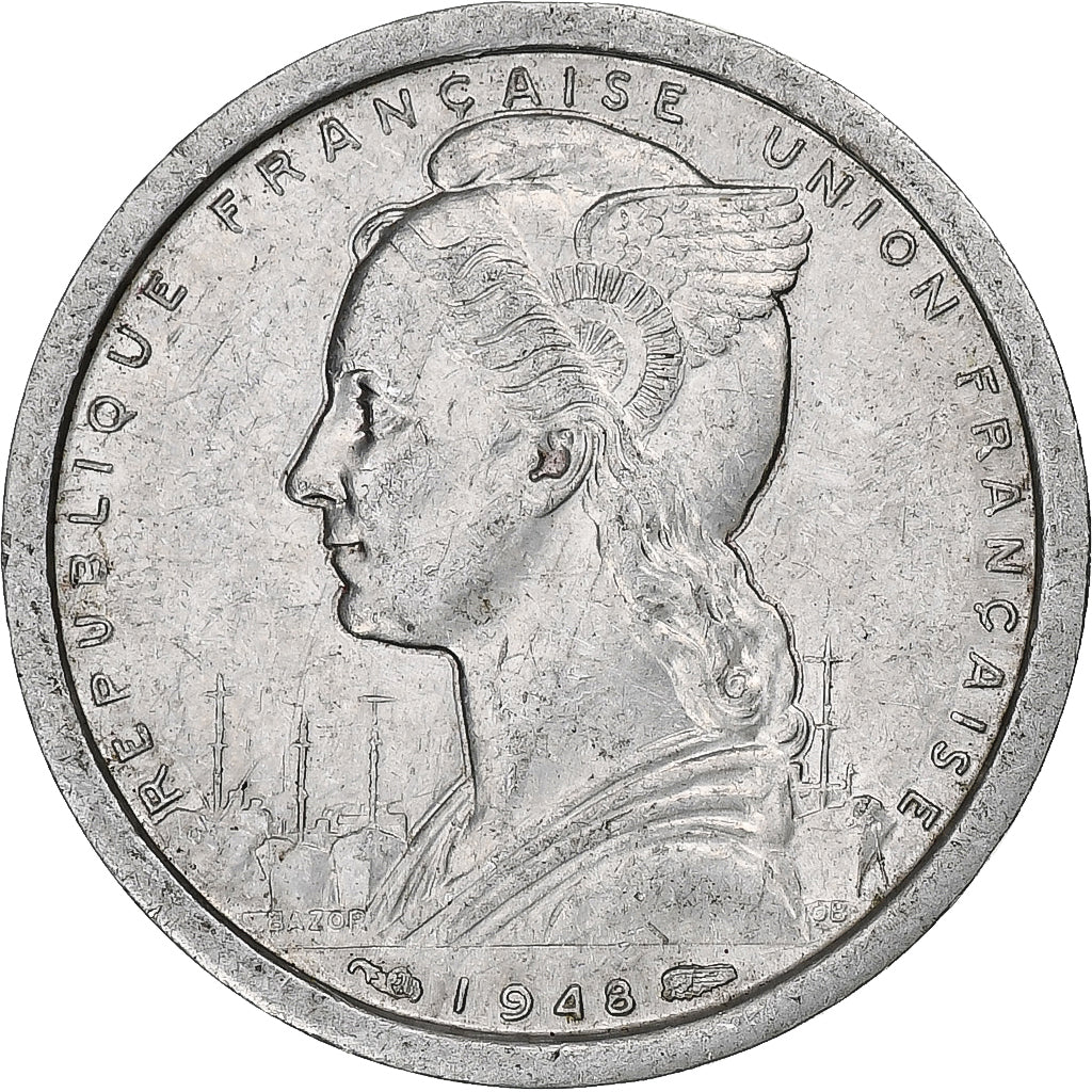 Africa Orientale, Franc, 1948, Monnaie de Paris, Alluminio, BB+, KM:4