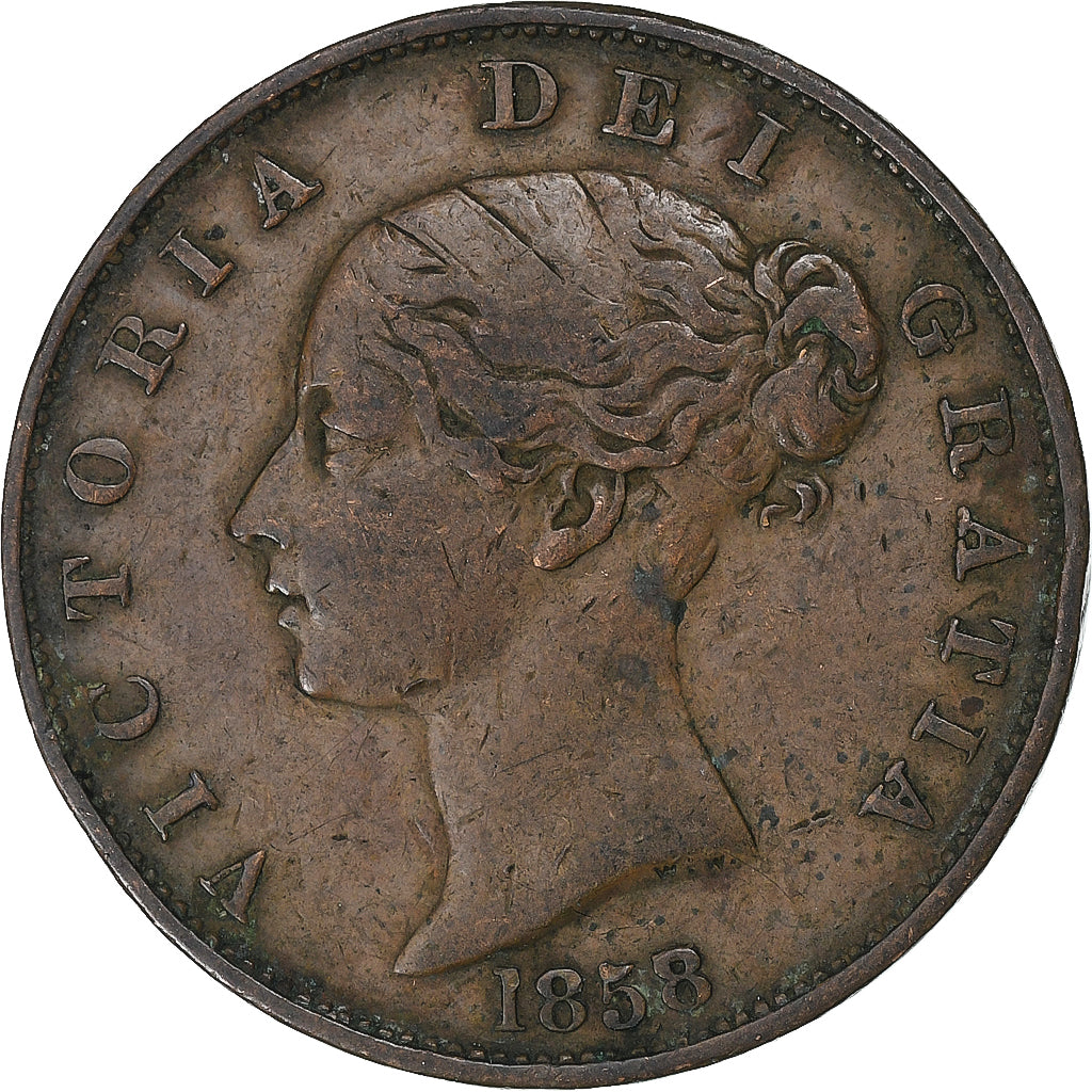 Verenigd Koninkrijk, Victoria, 1/2 Penny, 1858, London, Bronzen, FR+, KM:726
