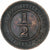Établissements des détroits, Edward VII, 1/2 Cent, 1908, Calcutta, Cuivre