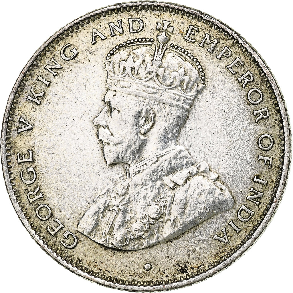 Ceylon, George V, 50 Cents, 1922, Calcutta, Silver, AU(50-53), KM:109a