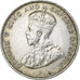 Ceylon, George V, 50 Cents, 1922, Calcutta, Silver, AU(50-53), KM:109a