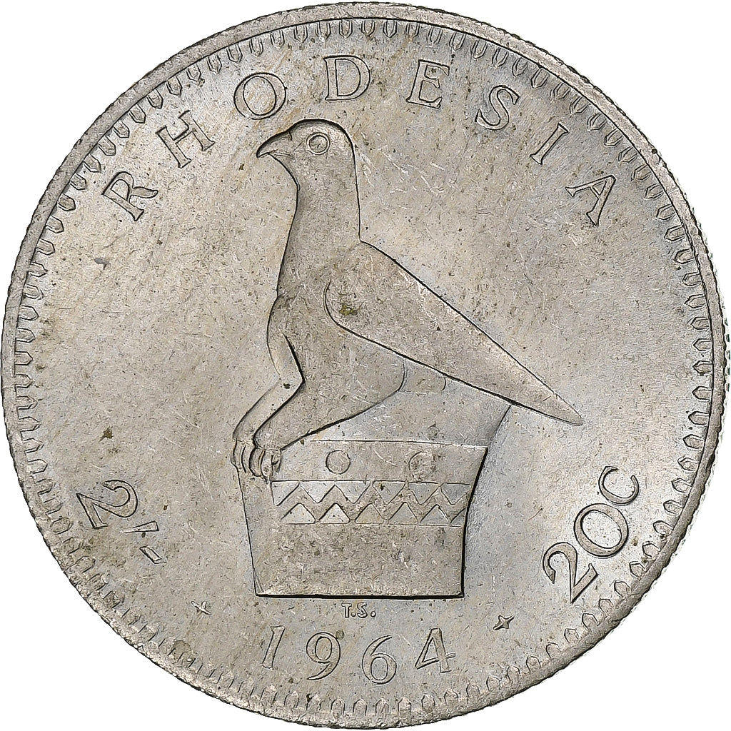 Rodezja, Elizabeth II, 2 Shillings = 20 Cents, 1964, Pretoria, Miedź-Nikiel