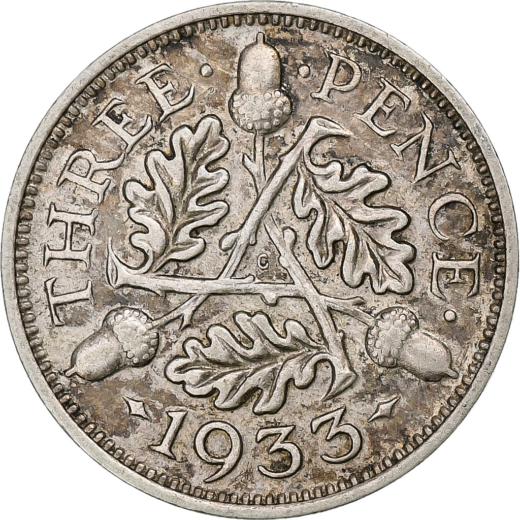 United Kingdom, George V, 3 Pence, 1933, London, Silber, SS, KM:831
