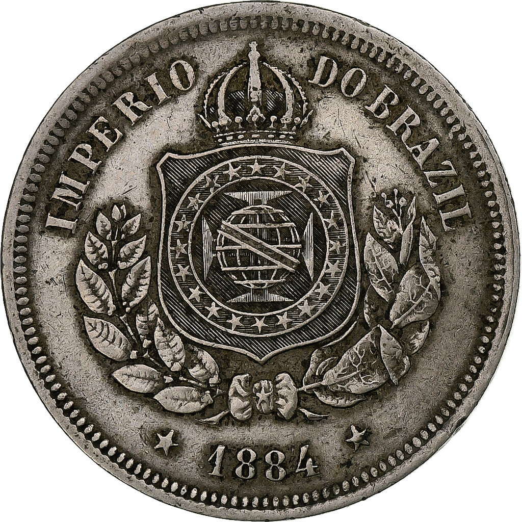 Brésil, Pedro II, 100 Reis, 1884, Rio de Janeiro, Cupro-nickel, TTB, KM:477