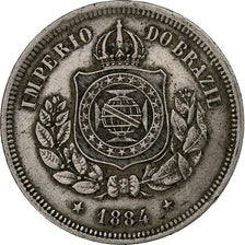 Brésil, Pedro II, 100 Reis, 1884, Rio de Janeiro, Cupro-nickel, TTB, KM:477
